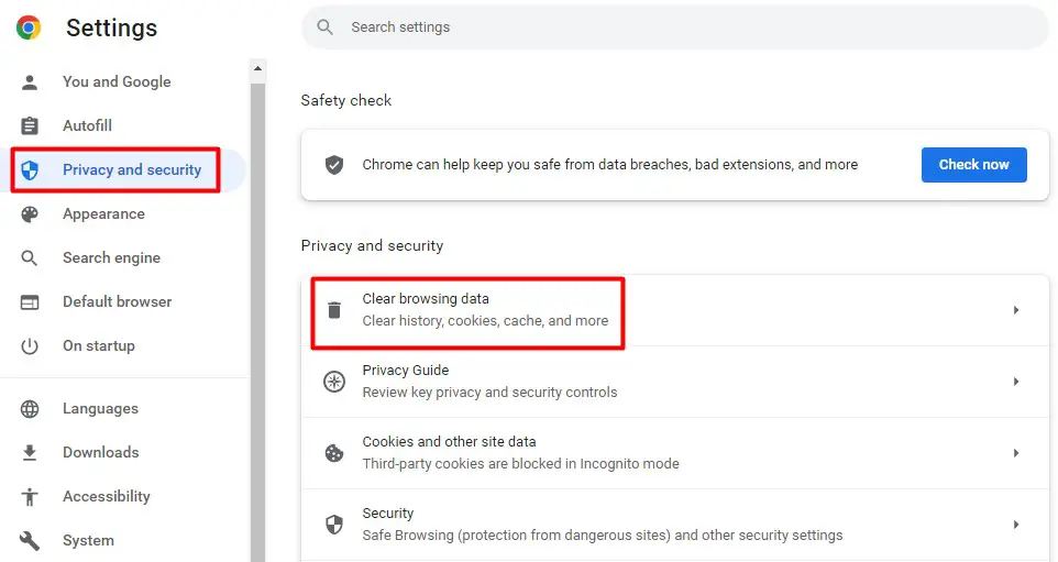 Clear Your Browsing Data - Privacy and security